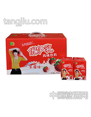 忠厚优伊乳草莓味箱装