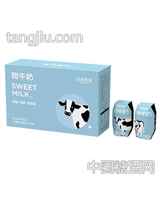 忠厚乳业甜牛奶208gx12盒