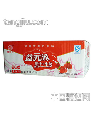 180mlx20杯草莓味益元派果汁牛奶