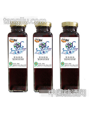 锦秋野生蓝莓汁方瓶420ml