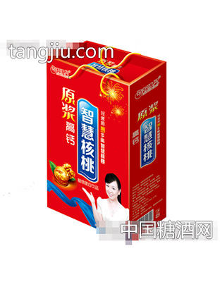智博星原浆高钙智慧核桃红色礼盒