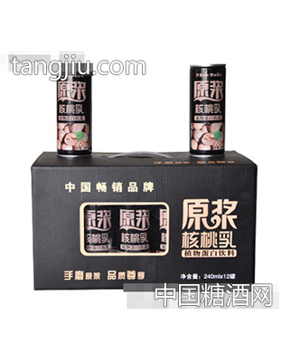 240mlx12罐原浆核桃乳开窗礼盒黑色