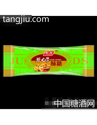 绿色袋装开心酥糖