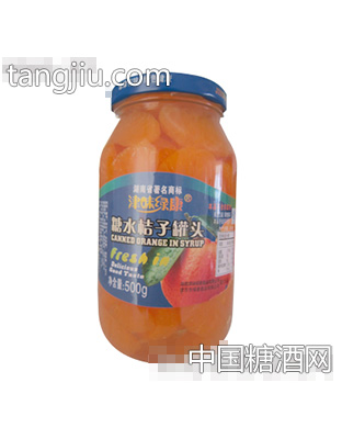500g津味绿康糖水桔子罐头