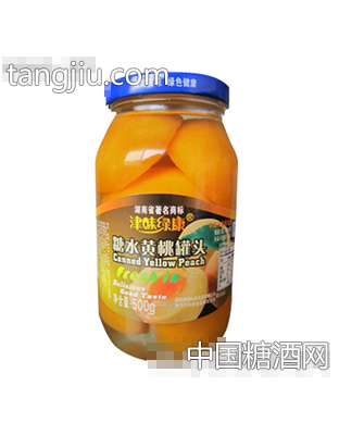 500g津味绿康糖水黄桃罐头