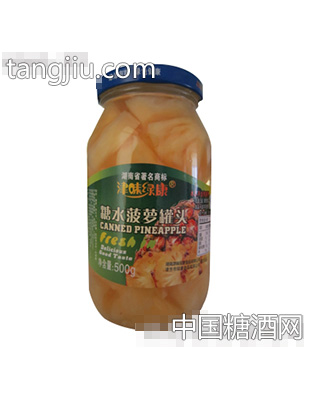 500g津味绿康糖水菠萝罐头