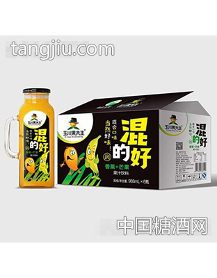 玉川果先生手柄方杯香蕉芒果复合果汁饮料988ml