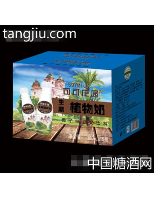 可可庄园生磨植物奶椰子味豆奶饮料380mlx15