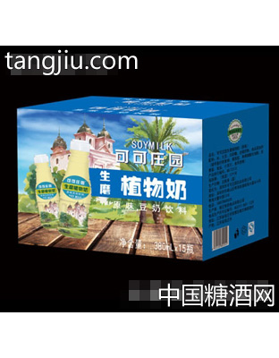 可可庄园生磨植物奶原味豆奶饮料380mlx15