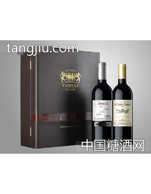 卡米隆双支酒具皮礼盒