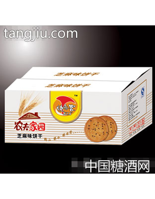 快乐客农夫家园芝麻味饼干箱装