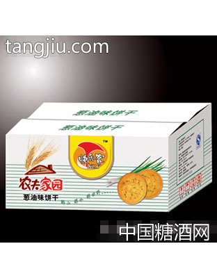 快乐客农夫家园葱油味饼干箱装