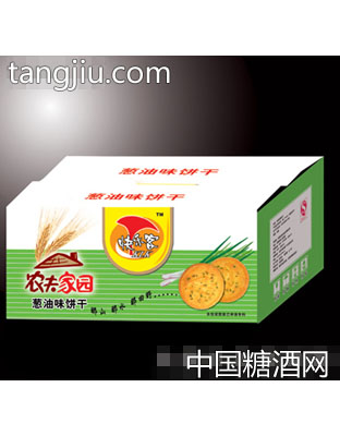 快乐客农夫家园葱香味饼干箱装