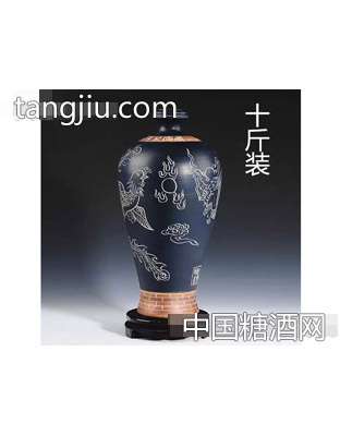 老鼎酱 景德镇雕刻瓶 10斤装梅瓶龙凤雕刻