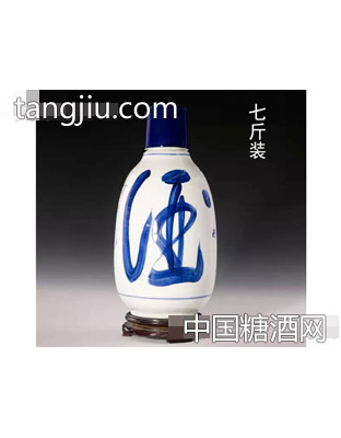 老鼎酱 景德镇青花陶瓷瓶7斤装