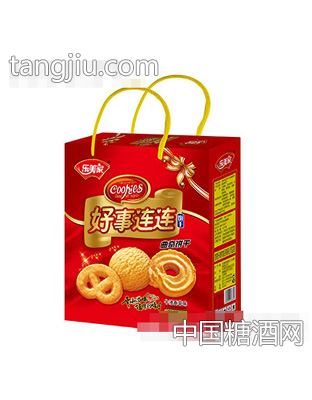 乐美家好事连连曲奇饼干牛油香草味1千克礼盒装