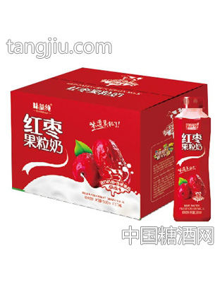 味益纯红枣果粒奶500mlx15瓶