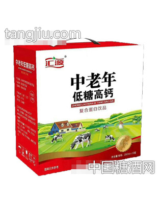 汇源中老年低糖高钙牛奶250mlx12盒