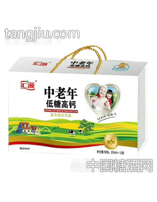 汇源中老年低糖高钙饮品250mlx12盒