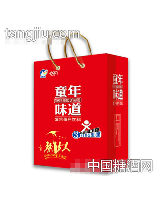 三色鸽童年味道复合蛋白饮料手提袋