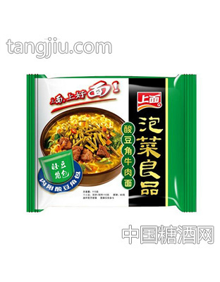 113g上面泡菜良品酸豆角牛肉面