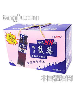 岭森蓝莓果粒果汁饮料420mlx6瓶