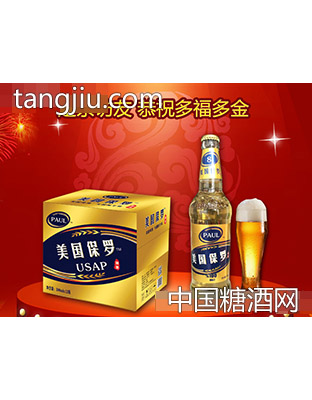 美国保罗啤酒白瓶金装500ml