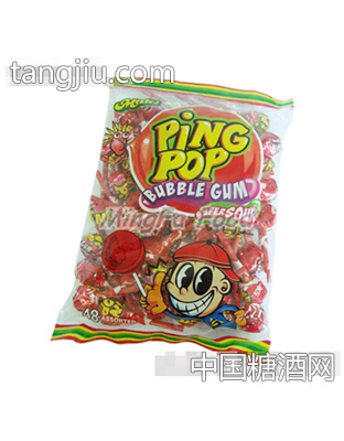 铭发水果味夹泡棒棒糖袋装