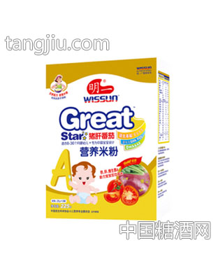 明一A猪肝番茄营养米粉225g