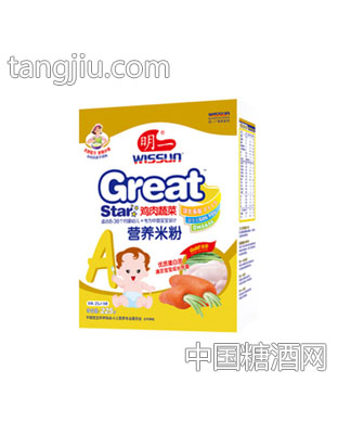 明一A鸡肉蔬菜营养米粉225g