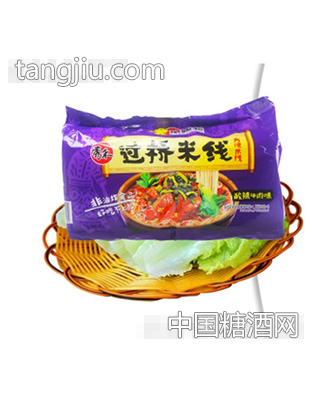 秀禾400g四连包非油炸过桥米线酸辣牛肉味