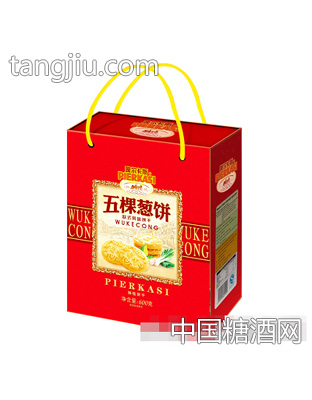 啤尔卡斯五棵葱酥性饼干手提袋红600g