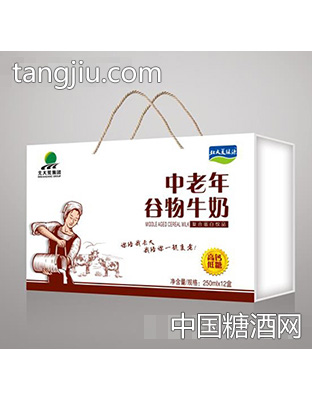 北大荒集团中老年谷物牛奶高钙低糖250mlx12