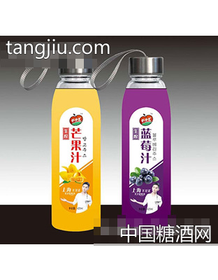 千汁汇生榨芒果汁+蓝莓汁420ml