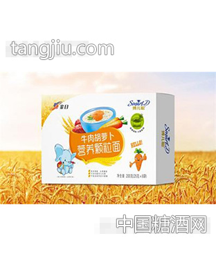 博儿聪牛肉胡萝卜营养颗粒面盒装