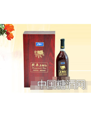 红木盒石榴红酒