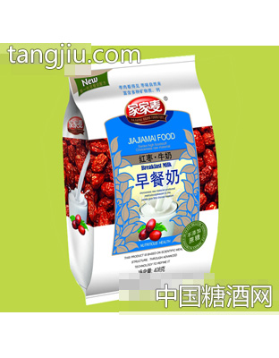 家家麦红枣牛奶早餐奶408g