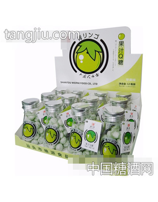 清一口果汁Q糖56g×12小瓶×12彩盒青苹果味