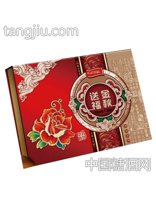 事业红月饼金秋送福