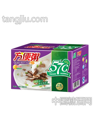 57℃夜宵粥青菜牛肉味（五连包）130g