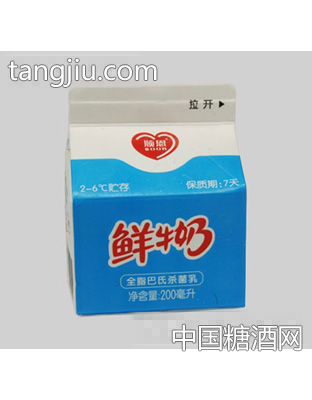 顺恩屋顶盒鲜牛奶200ml
