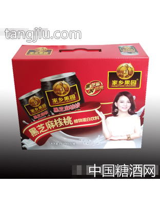 家乡果园黑芝麻核桃植物蛋白饮料240mlx12罐