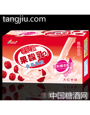 大红枣味果粒果酸乳