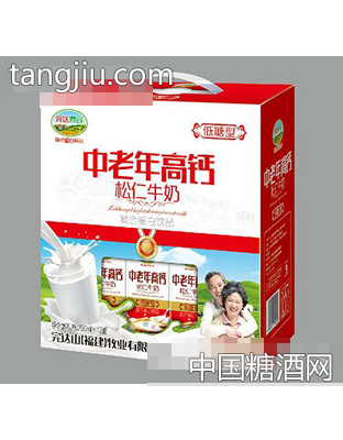 中老年高钙松仁牛奶250mlx12盒