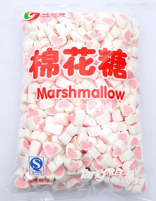 蛋糕装饰单粉色心形棉花糖