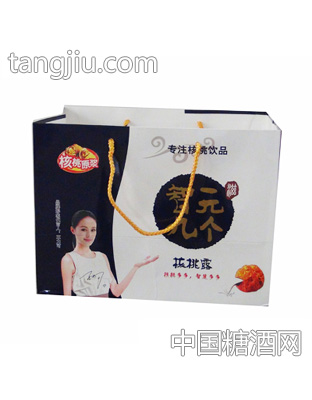 智元九个核桃礼盒蓝色手提袋