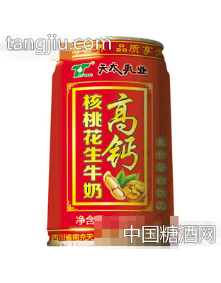 天太乳业高钙核桃花生牛奶240ml