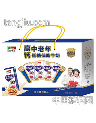 250mlx12盒恋日果园高钙中老年低糖低脂牛奶