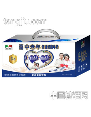 250mlx12盒恋日果园高钙中老年低糖低脂牛奶