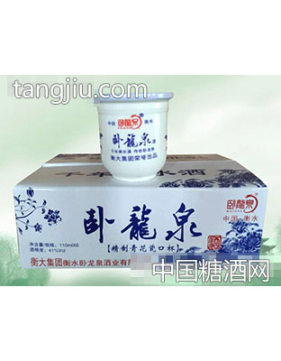 卧龙泉精制青花瓶口杯酒41°110ml